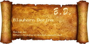 Blauhorn Dorina névjegykártya